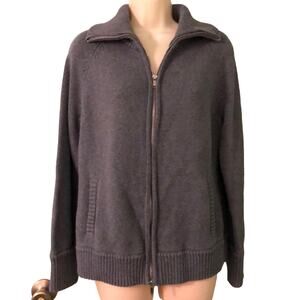 Jones New York Gray Zip-Up Cardigan